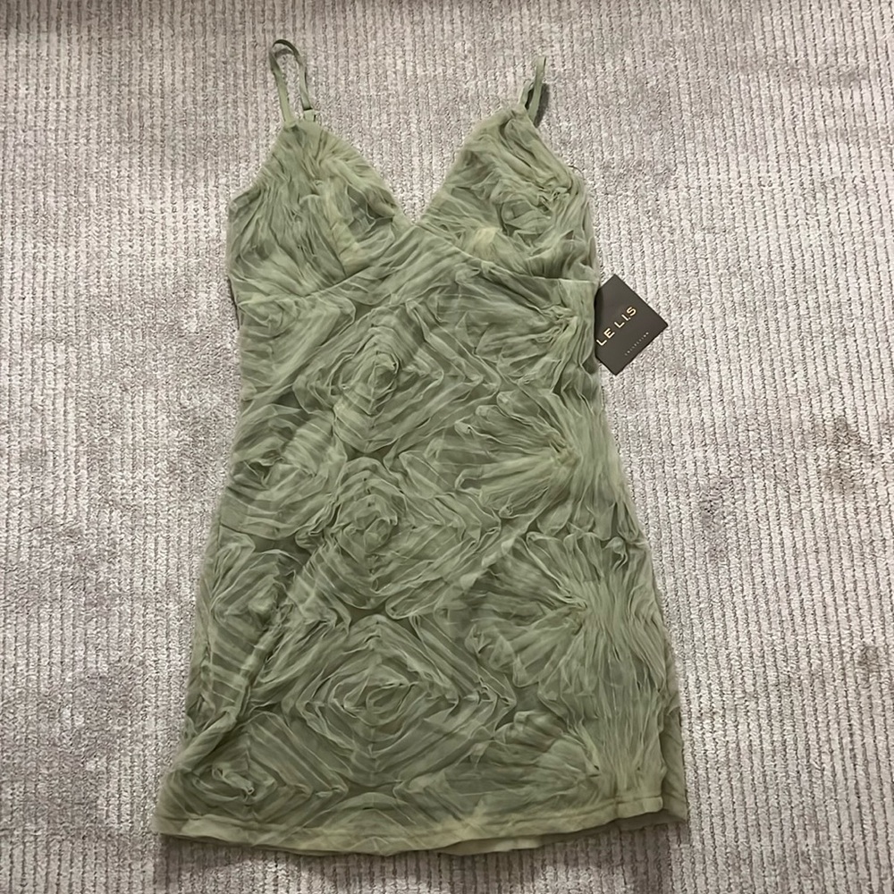 Tulle green mini dress